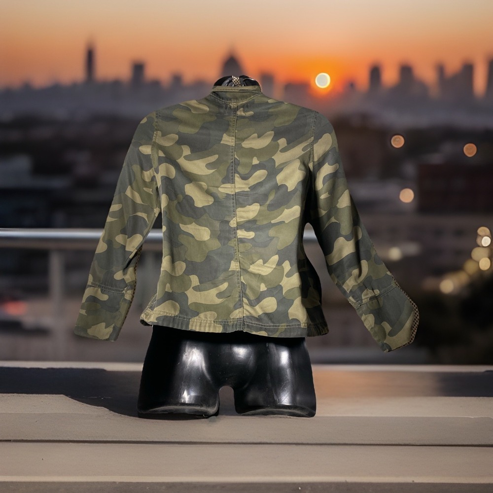 C&C California Women's Army Camo Mock Neck‎ Full Zip Lyocell Utility Jacket XS - Picture 2 of 6